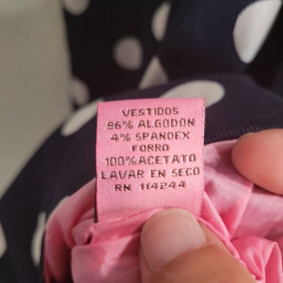 Eliza J Blue Polka Dot Dress Women's 4 Pleated Fit Flare Knee Length Sleeveless - Picture 12 of 13